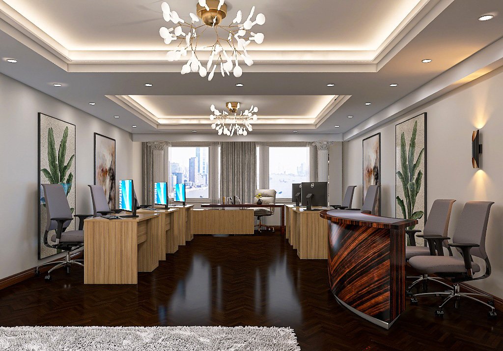 تصميم 3D لمقر شركة إدارية للمحاسبة والاستشارات المالية
