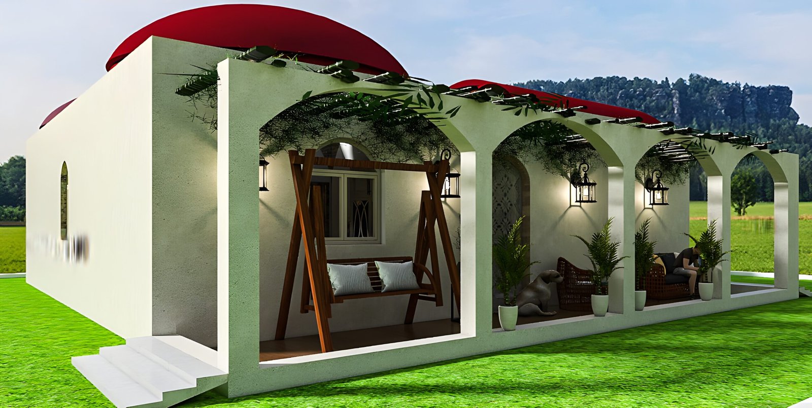 تصميم3d روف جاردن فيلا الفيوم
