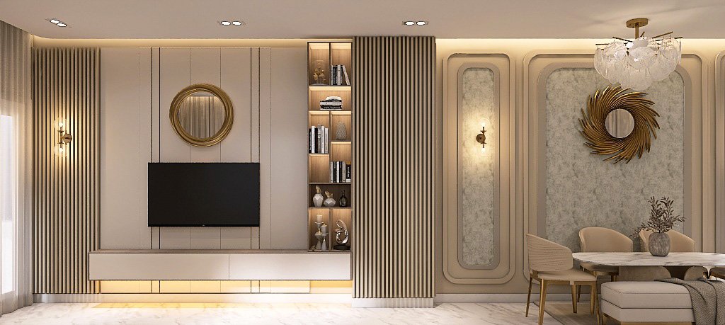 تصميم 3d ريسبشن بذوق راقي شقة مدينة بدر