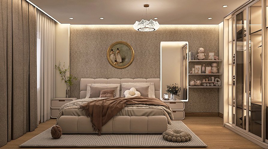 تصميم 3d غرف نوم ماستر بذوق راقي للمساحات الكبيره والصغيره